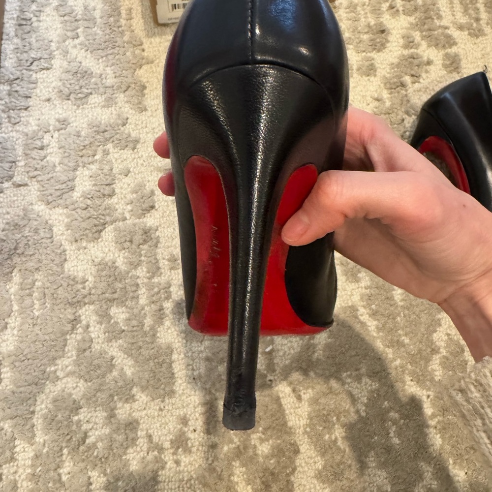 Christian Louboutin Black Round Toe Heels - Picture 5 of 7